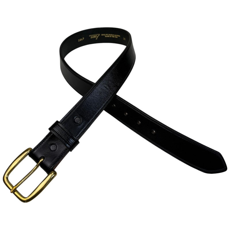 Tory Plain Leather Belt in Black 