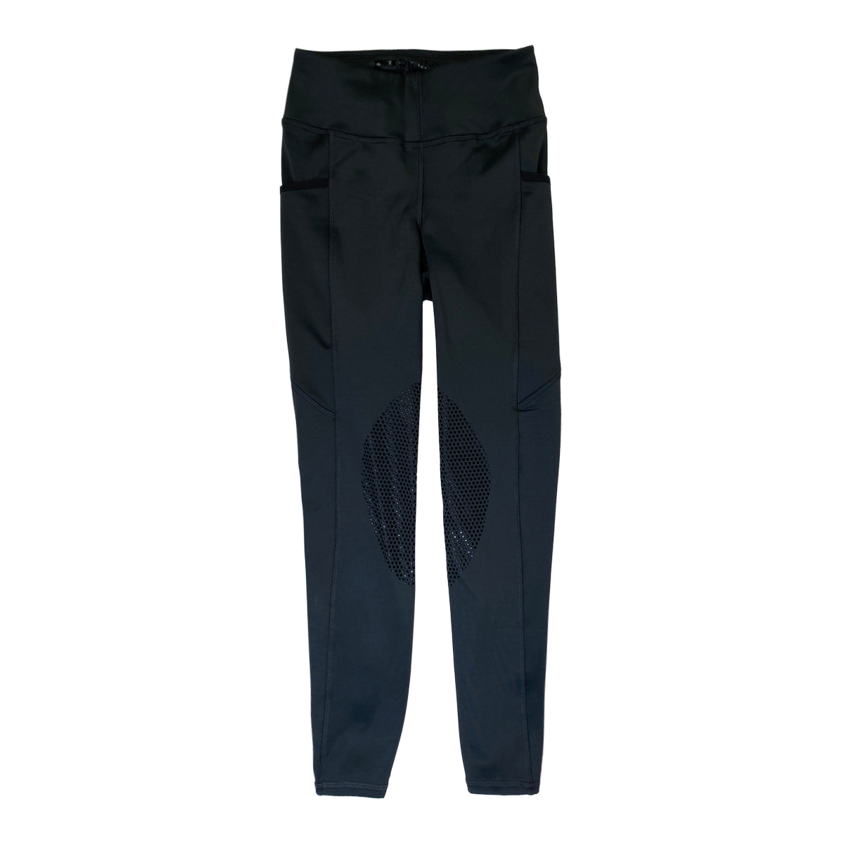 Riding Sport Winter Tech Knee Patch Tights in Dark Grey