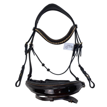 Halter Ego 'Luxor' Flash Bridle in Brown/Ember - Full