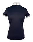 Cavalleria Toscana Mesh Top Competition Polo in Navy