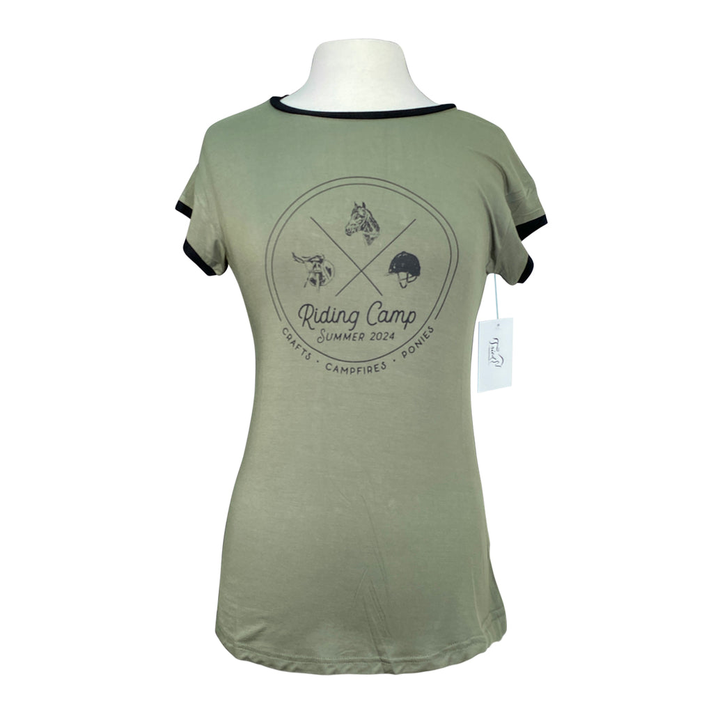Spiced Equestrian 'Camp' Tee in Forest - Women's Large