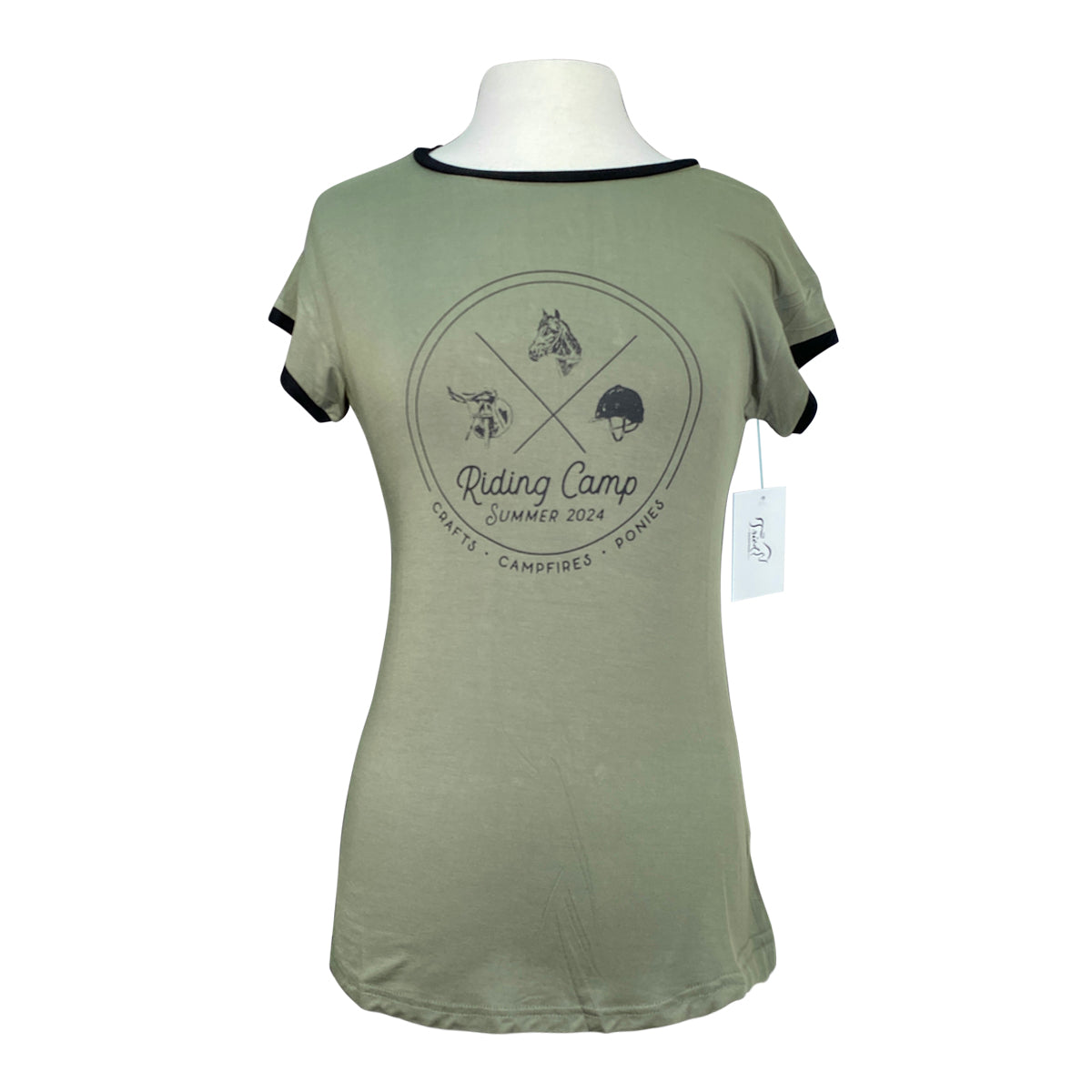 Spiced Equestrian 'Camp' Tee in Forest