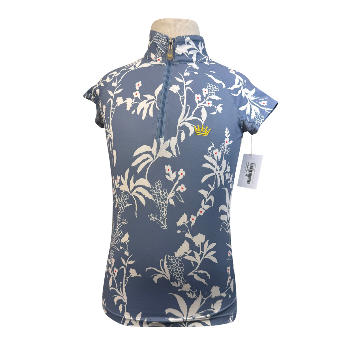 Kastel Cap Sleeve Shirt in Denim Floral