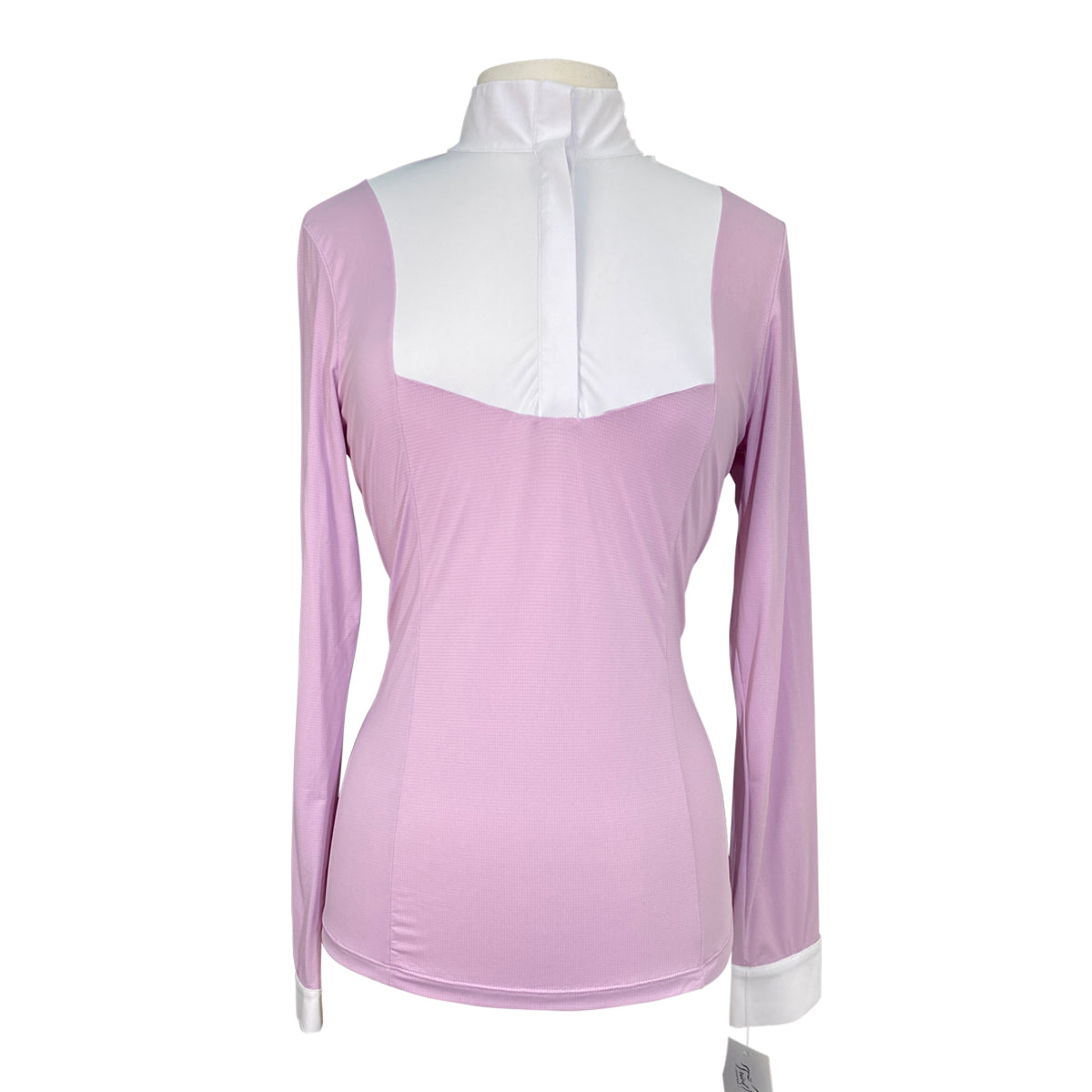 Front of Hannah Childs Luna Long Sleeve Show Shirt in Lavender Fog - Women's XL