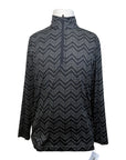 Kerrits Kids 'Ice Fil Lite' Long Sleeve Shirt in Black/Snaffle Chevron