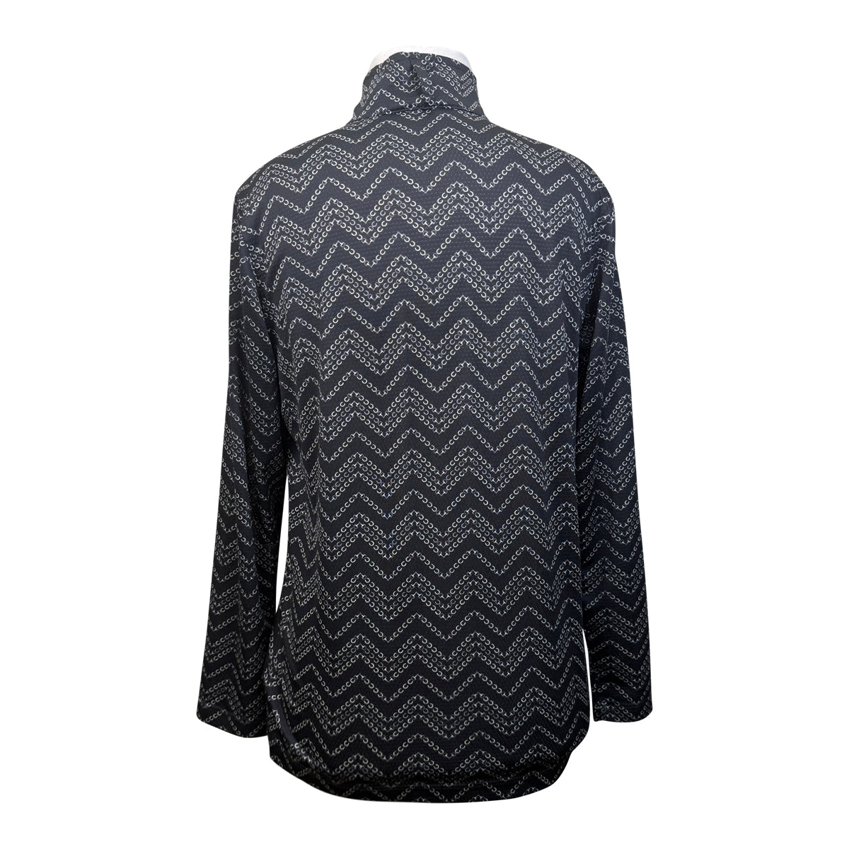 Kerrits Kids 'Ice Fil Lite' Long Sleeve Shirt in Black/Snaffle Chevron