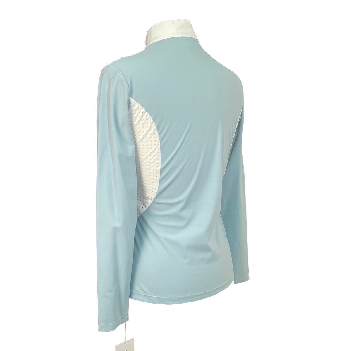 Cavalleria Toscana Perforated Panel Shirt in Light Blue/White