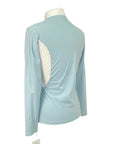 Cavalleria Toscana Perforated Panel Shirt in Light Blue/White