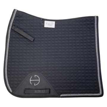 Halter Ego European Cotton Dressage Pad in Black/Gunmetal - Full