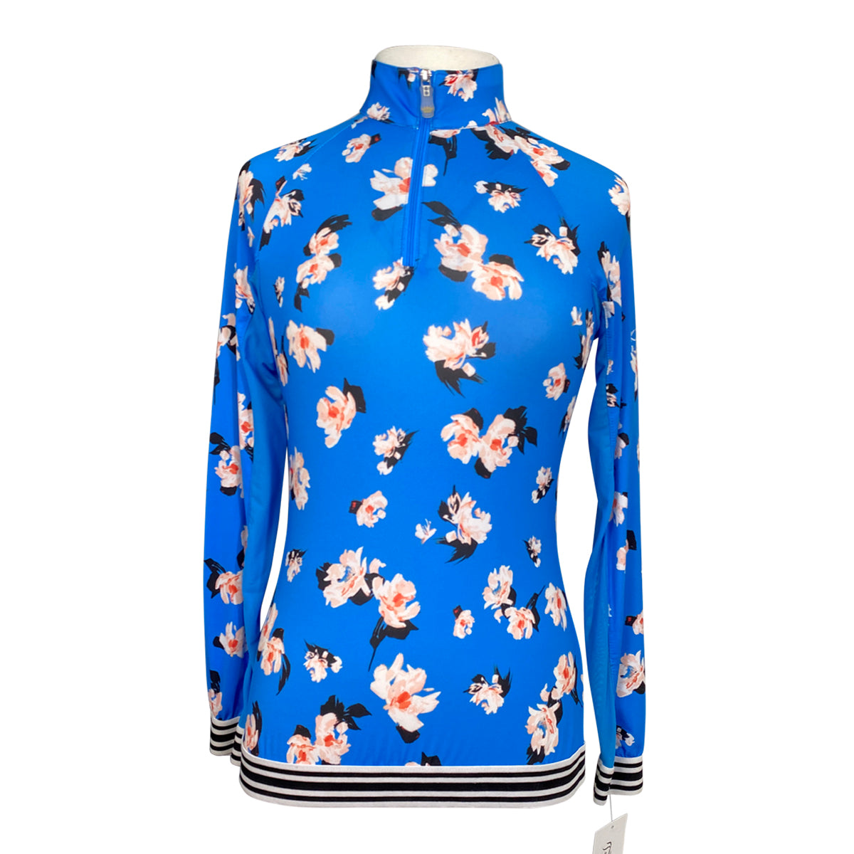 Front of Kastel Long Sleeve Sun Shirt in Blue Floral - Women's XS