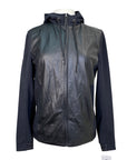 Cavalleria Toscana Hooded Leather Zip Ladies Jacket in Black