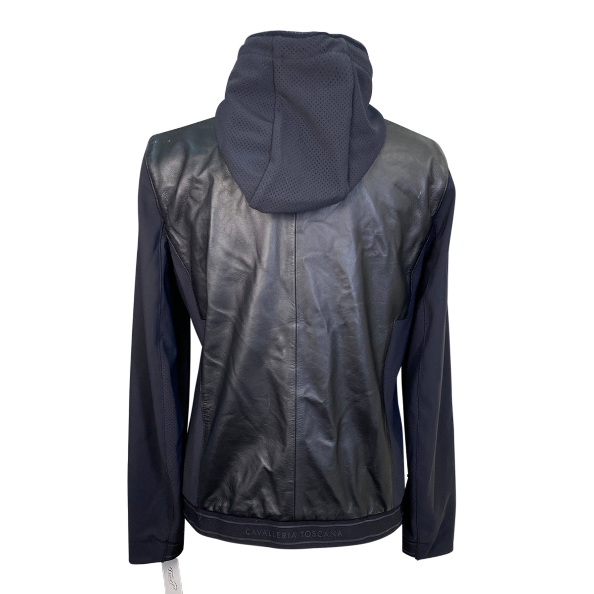 Cavalleria Toscana Hooded Leather Zip Ladies Jacket in Black