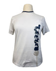 Espoir Crew Neck T-Shirt in White/Navy Horses 