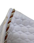 Halter Ego European Cotton Dressage Pad in White/Rust - Full