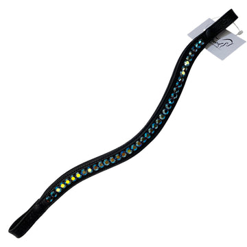 Halter Ego Crystal Wave Browband in Black/Bermuda Blue - Full