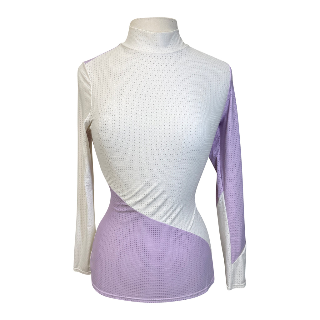 Equestrian Club 'Bella' Turtleneq Shirt in White/Lilac
