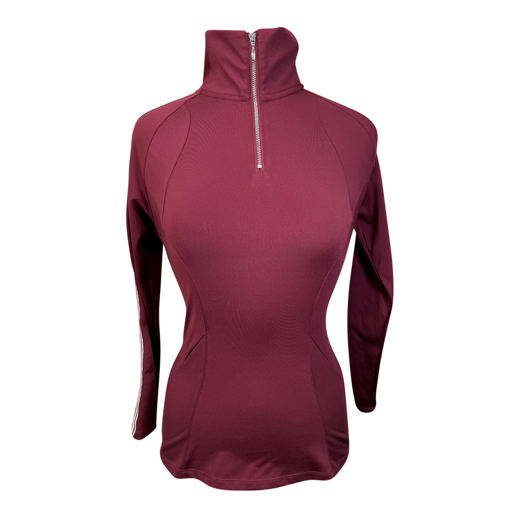 Equestrian Stockholm Long Sleeve Top in Burgundy
