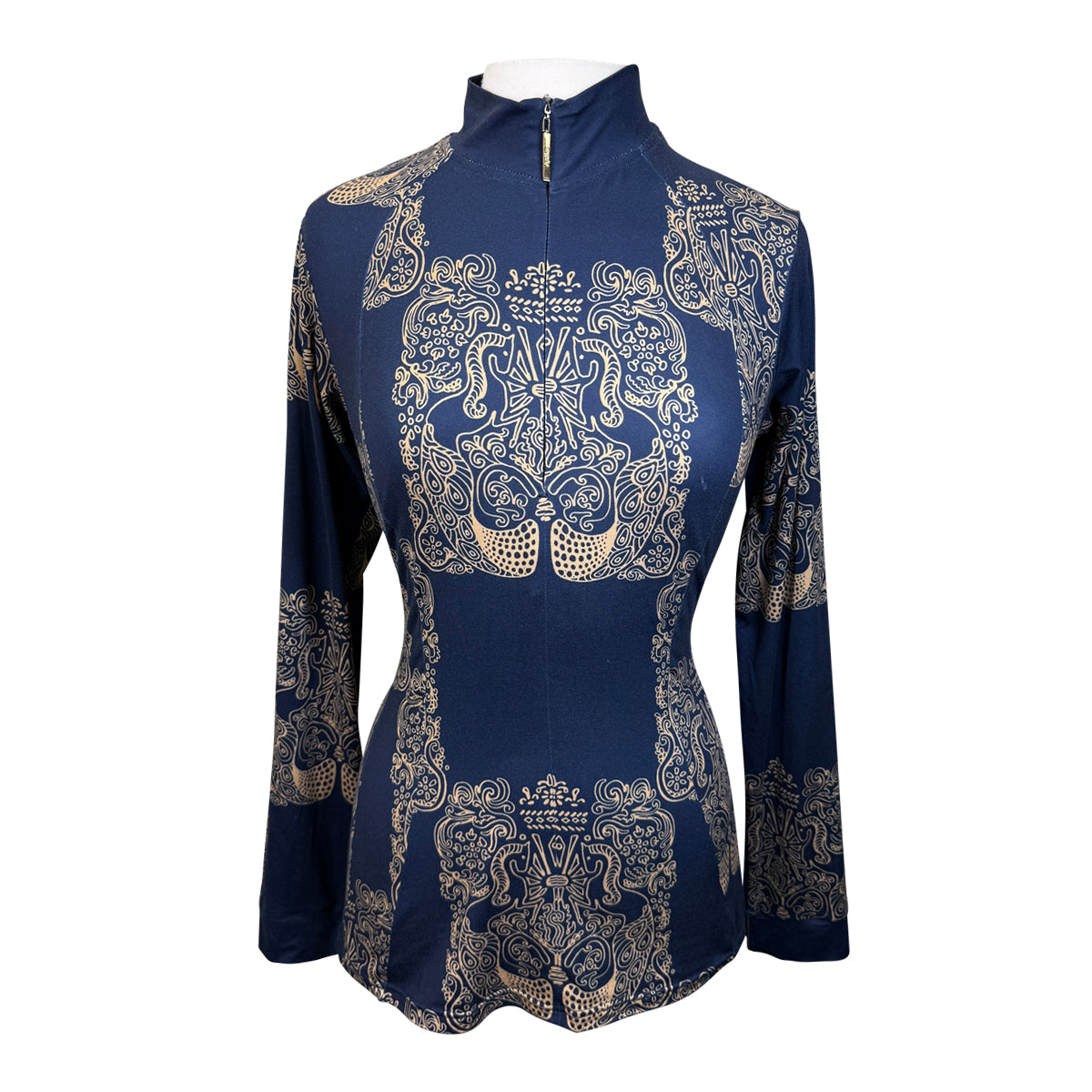 Espoir Quarter Zip Sun Shirt in Navy/Elegant DesignEspoir Quarter Zip Sun Shirt in Navy/Elegant Design