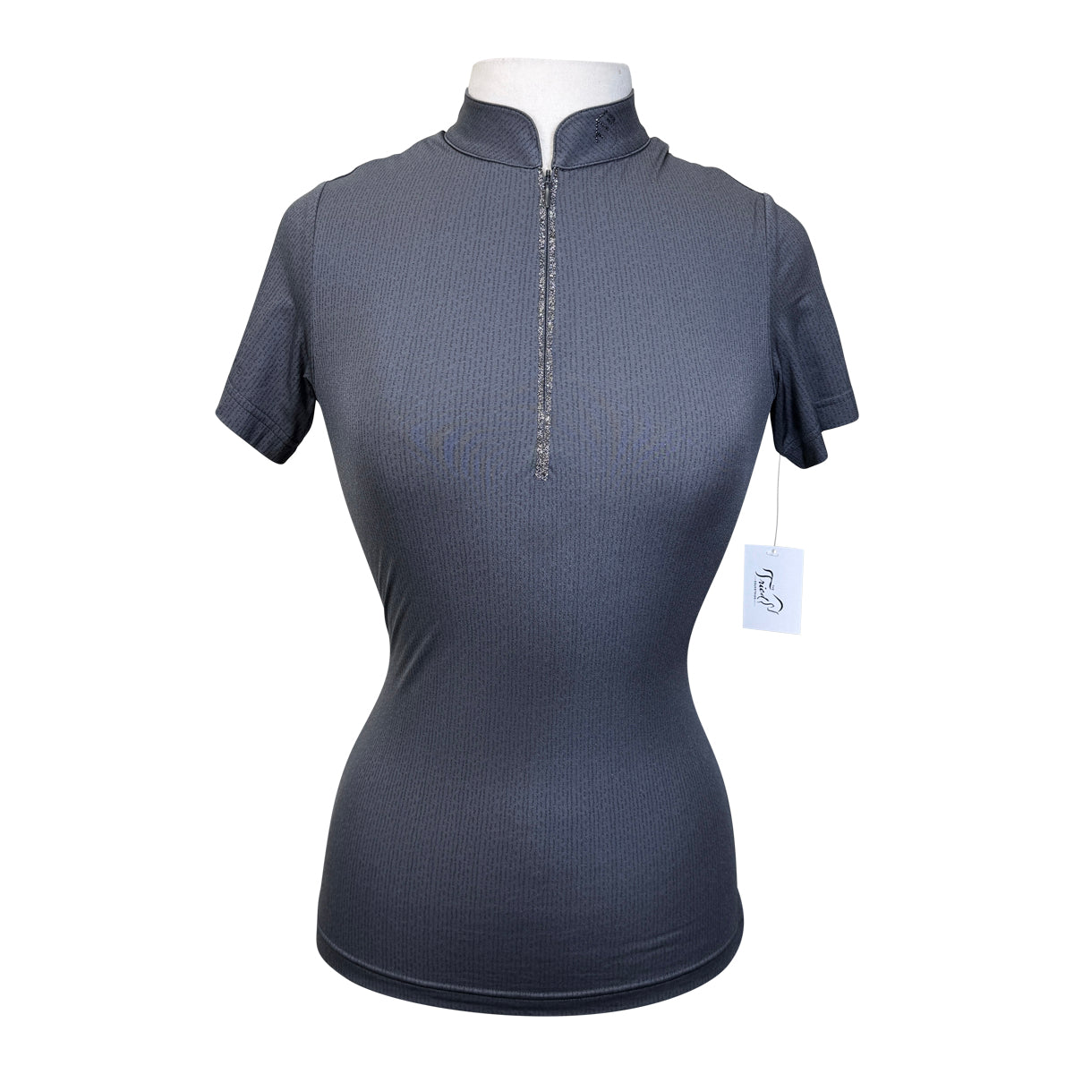 Samshield 'Bruna' Short Sleeve Training Shirt in Grey/Black Glitter Microdots - Women's Small