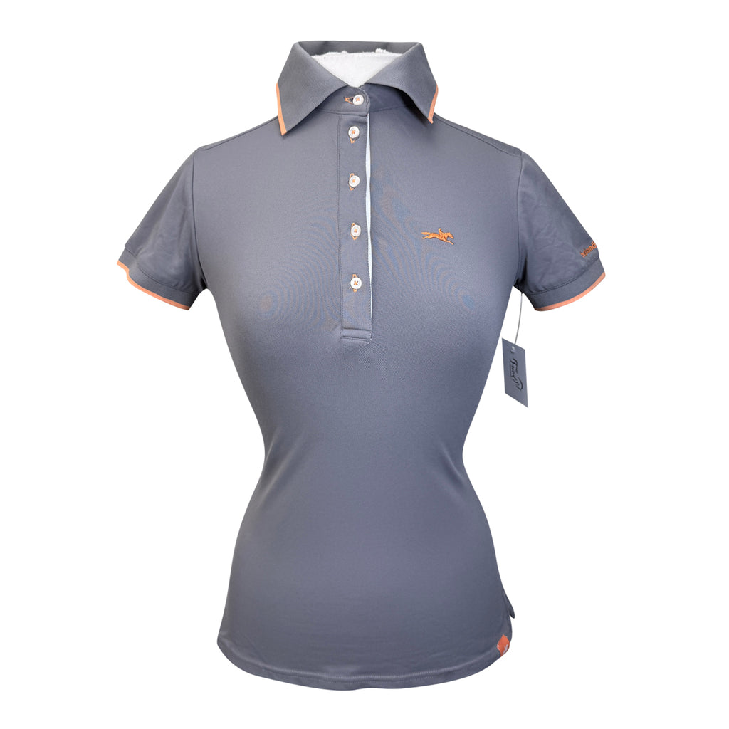 Schockemohle 'Mirabella' Tech Polo in Grey/Peach