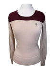 Ariat Crewneck Sweater in Tan/Burgundy