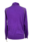 Essex “Charlize” Funnel Neck Sweater in Purple w/Green