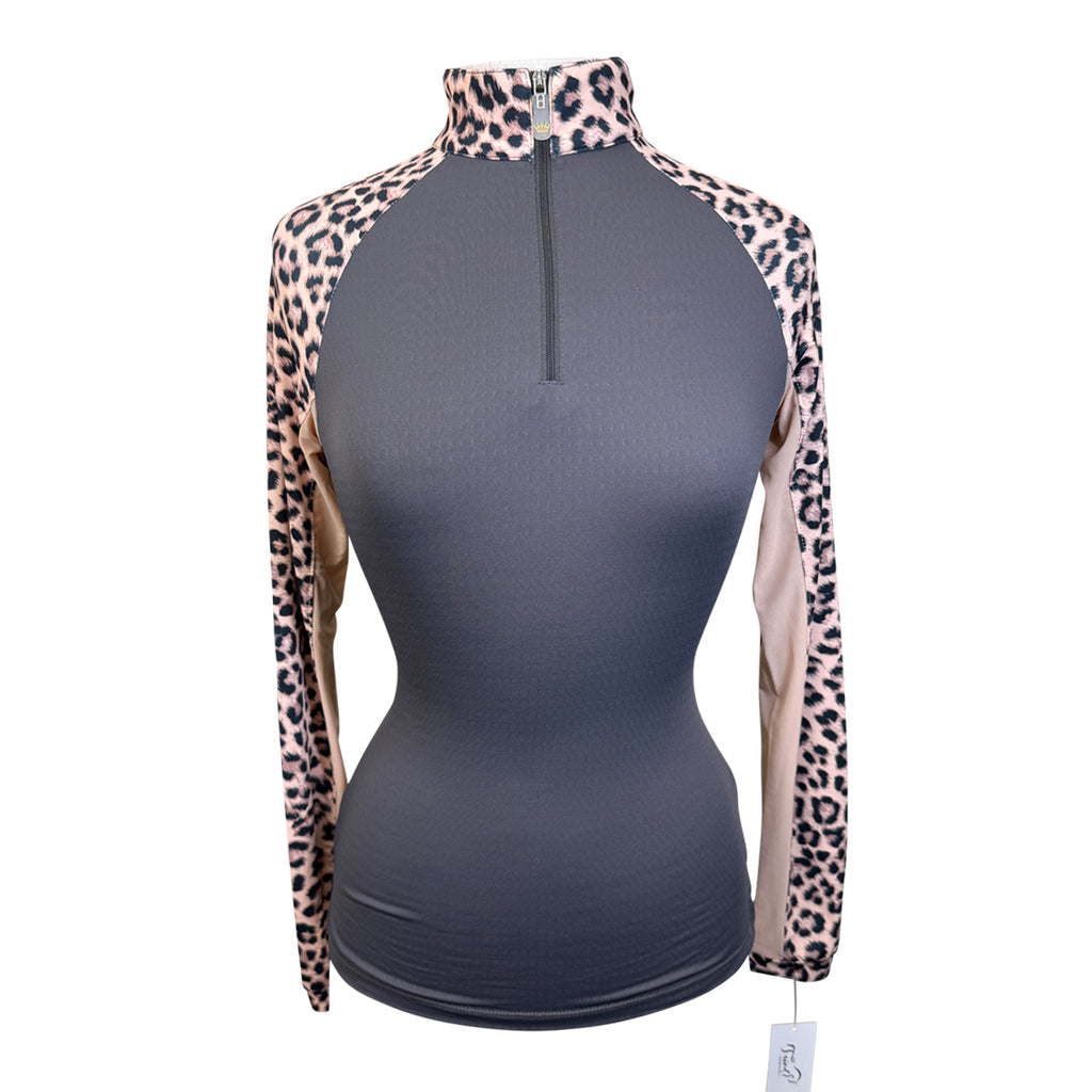 Kastel Denmark Long Sleeve Sun Shirt in Grey/Cheetah Print
