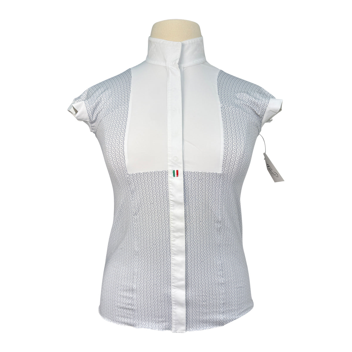 For Horses 'Aria' Show Shirt in White/Navy Bits