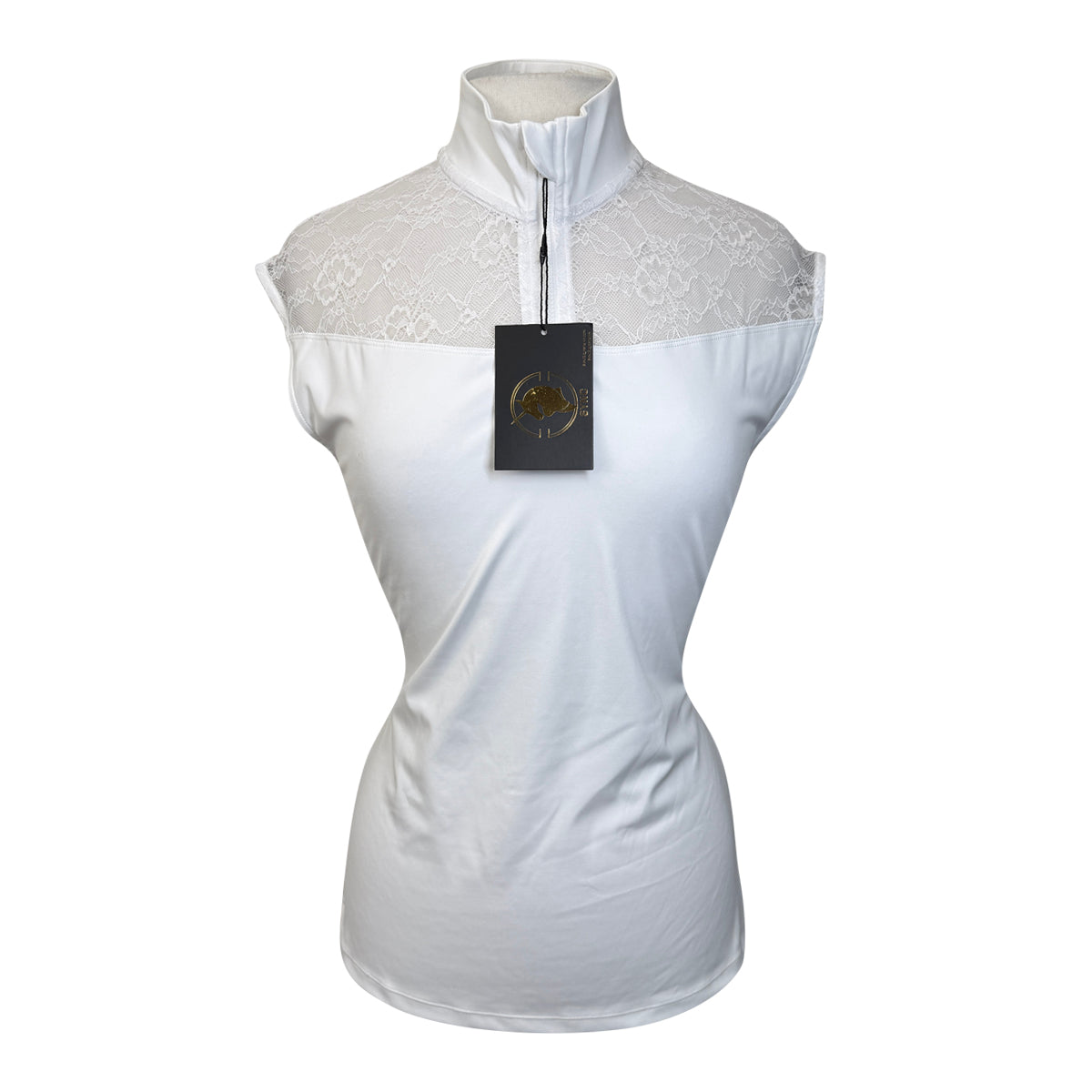 Sync Equestrian Sleeveless Lacey Show Shirt in White