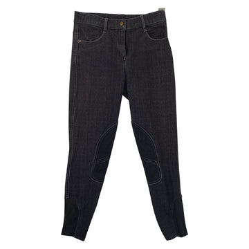 Ovation 'Melange' Knee Patch Breeches in Black Denim