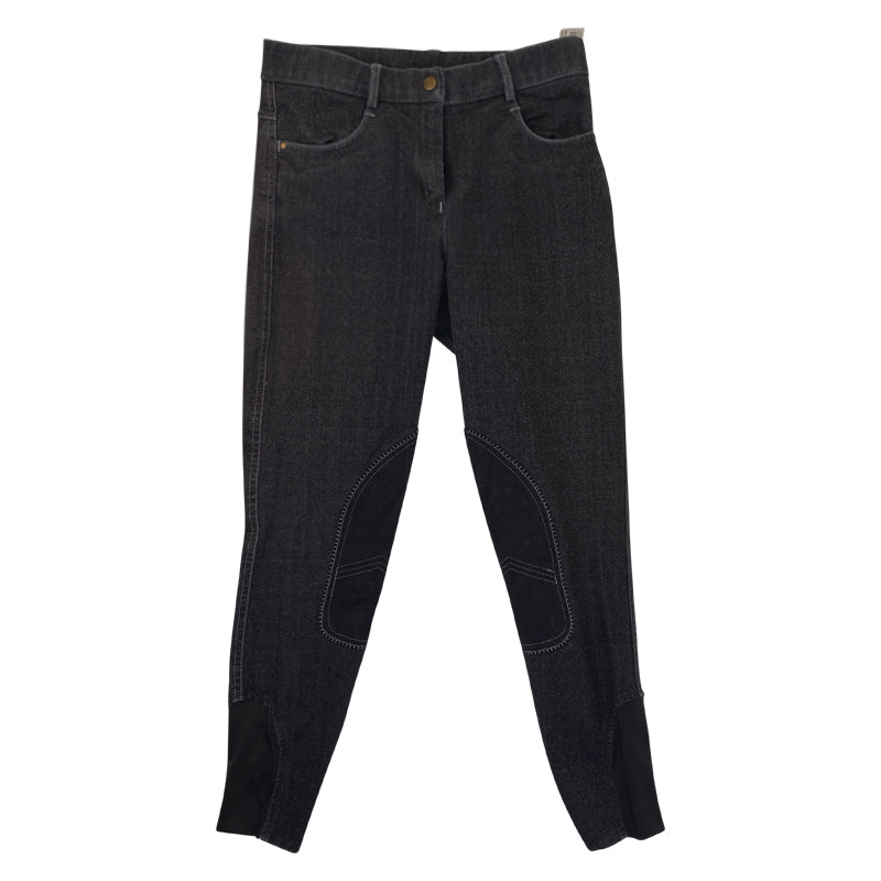 Ovation 'Melange' Knee Patch Breeches in Black Denim