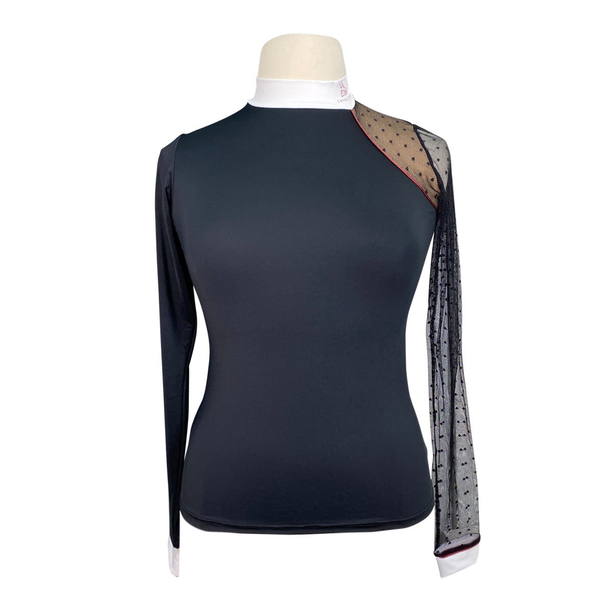 Cavalliera Modern Dame Long Sleeve Show Shirt in Black/Black/Bordeaux
