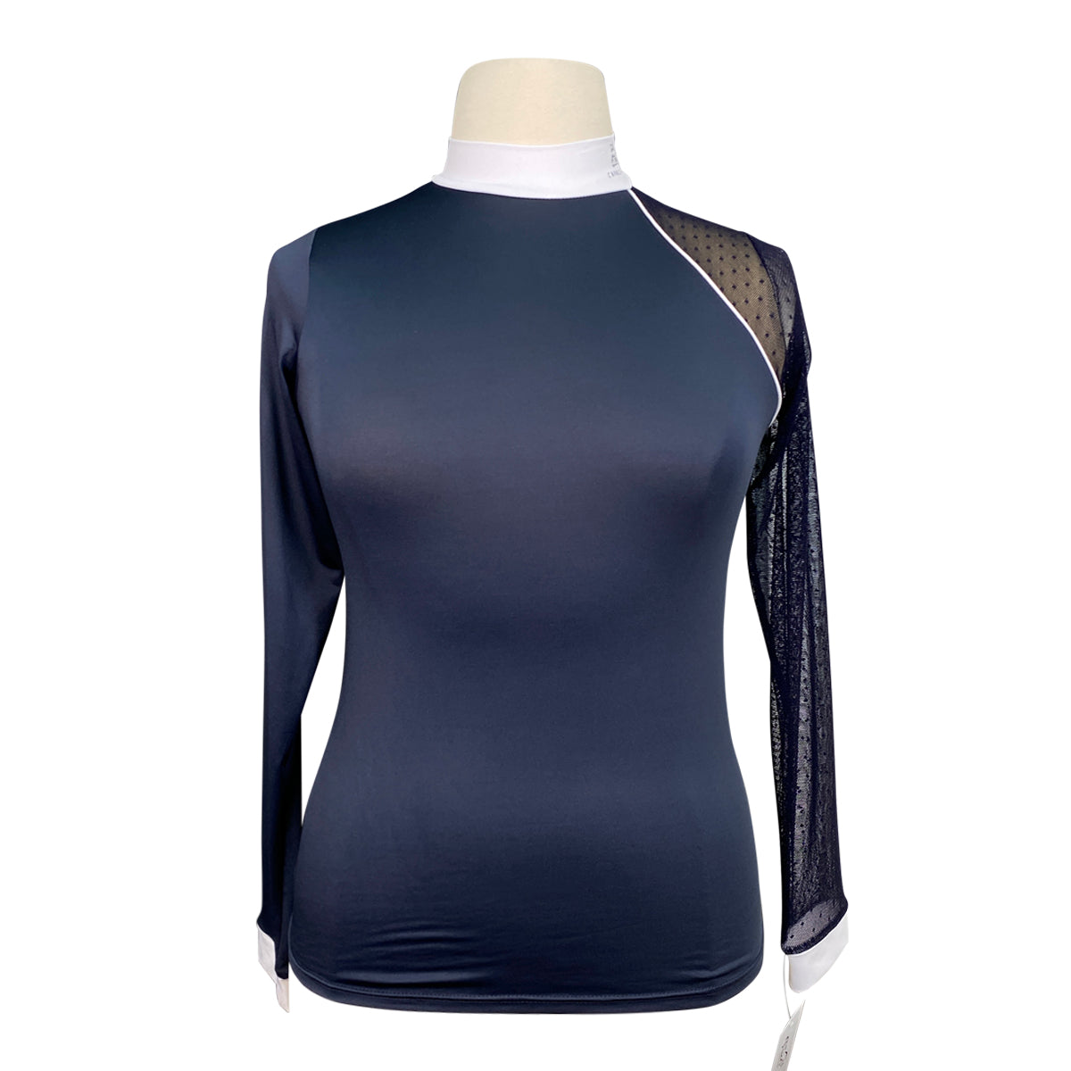 Cavalliera Modern Dame Long Sleeve Show Shirt in Blue/White/Navy