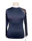 Cavalliera Modern Dame Long Sleeve Show Shirt in Blue/White/Navy