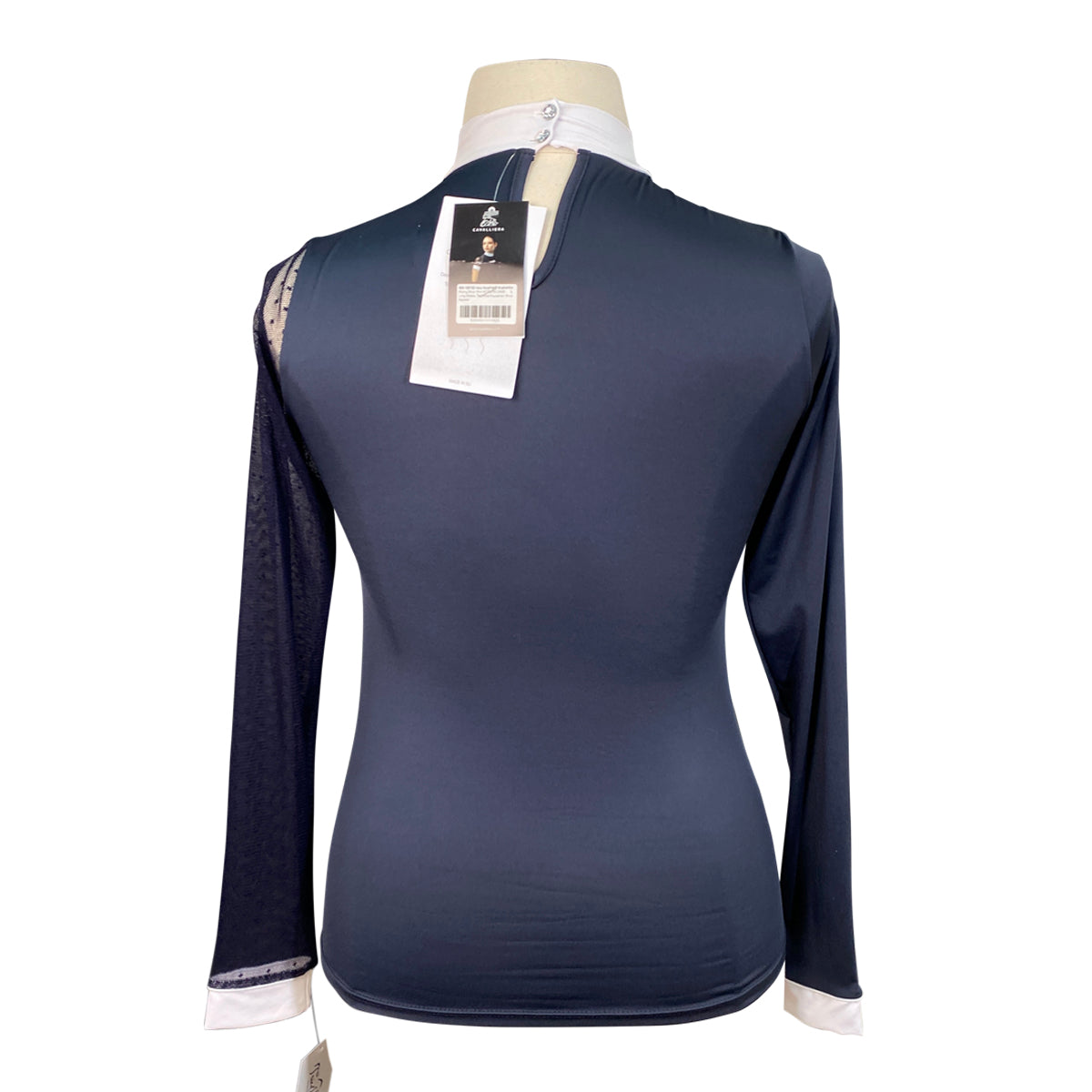 Cavalliera Modern Dame Long Sleeve Show Shirt in Blue/White/Navy