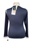 Cavalliera Modern Dame Long Sleeve Show Shirt in Blue/White/Navy