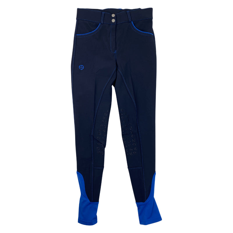 Halter Ego &#39;Perfection&#39; Breeches in Deep Navy/Royal Piping