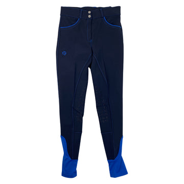 Halter Ego 'Perfection' Breeches in Deep Navy/Royal Piping