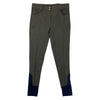 Halter Ego 'Perfection' Breeches in Olive/Navy Piping