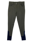 Halter Ego 'Perfection' Breeches in Olive/Navy Piping
