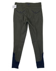 Back of Halter Ego 'Perfection' Breeches in Olive/Navy Piping