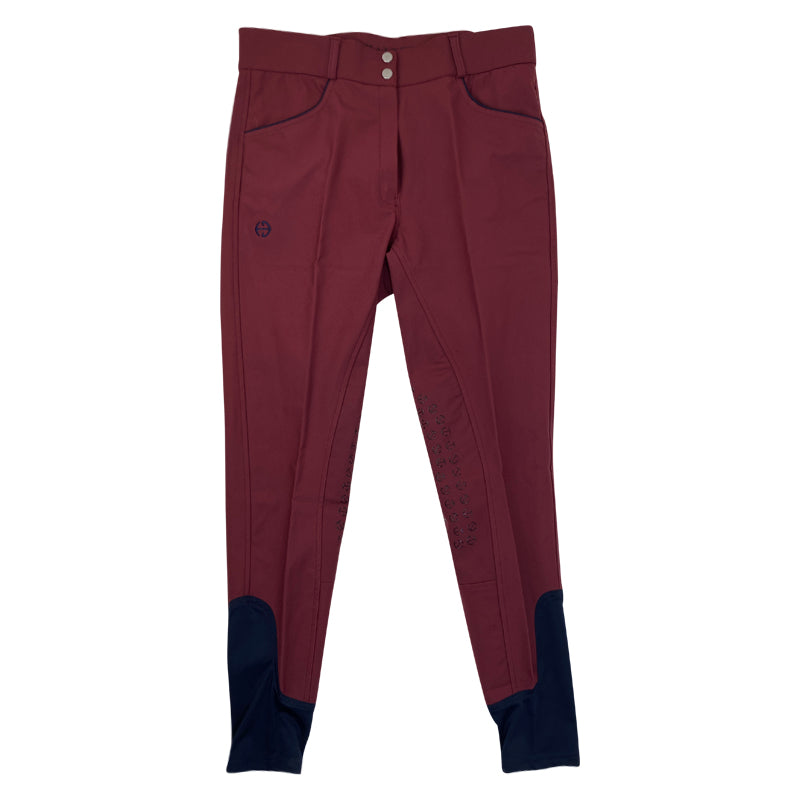 Halter Ego &#39;Perfection&#39; Breeches in Burgundy/Navy Piping