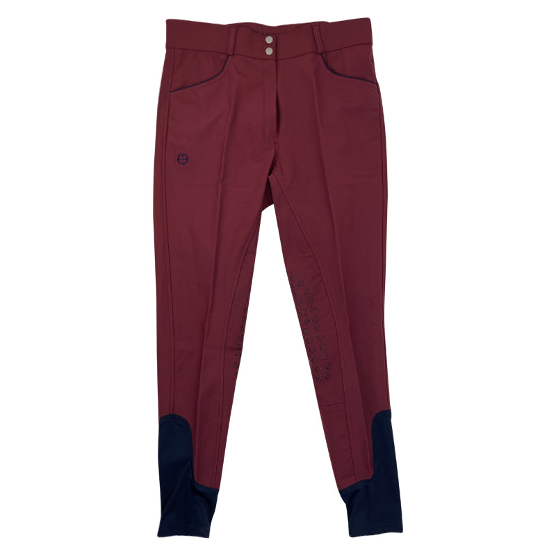 Halter Ego 'Perfection' Breeches in Burgundy/Navy Piping