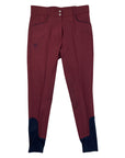 Halter Ego 'Perfection' Breeches in Burgundy/Navy Piping
