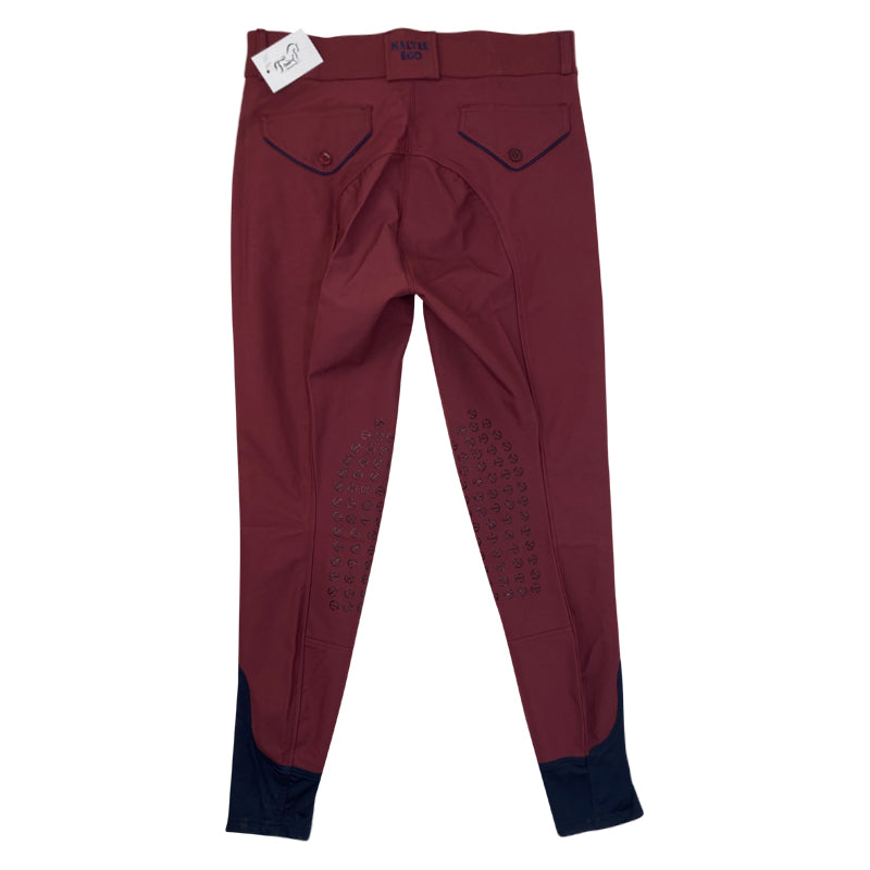 Halter Ego 'Perfection' Breeches in Burgundy/Navy Piping