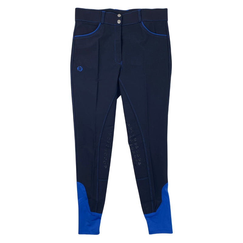 Halter Ego 'Perfection' Breeches in Deep Navy/Royal Piping