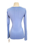 Back of TKEQ 'The Kennedy' Seamless Long Sleeve Shirt in Periwinkle - Women's L/XL