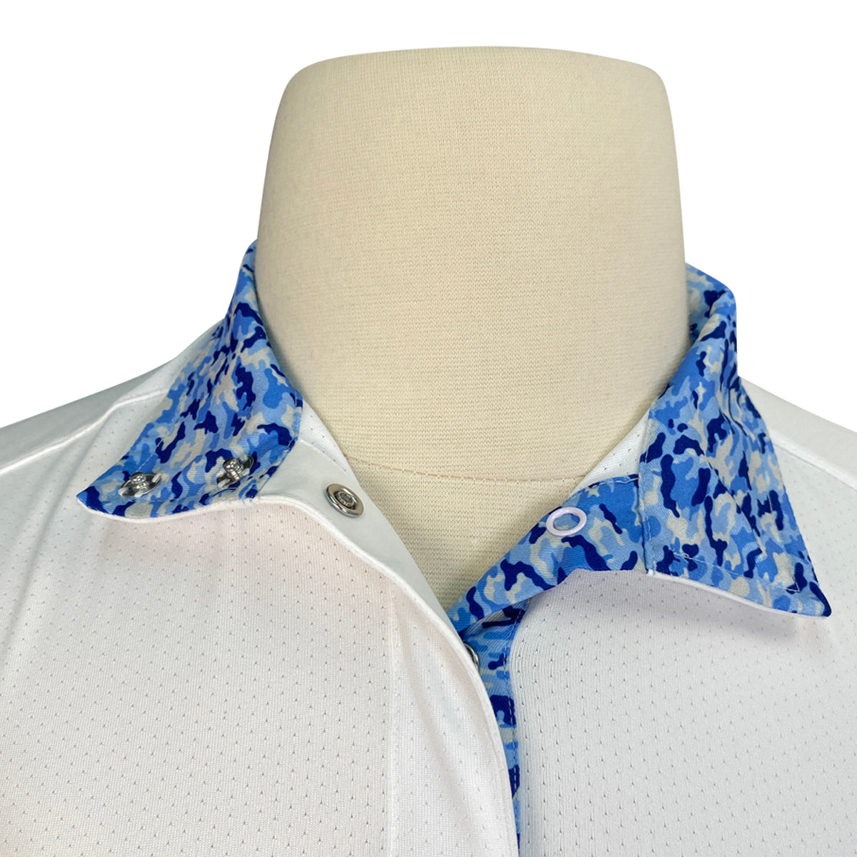 Essex Classics L/S Talent Yarn Show Shirt in White/Blue Camo