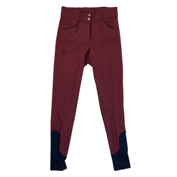 Halter Ego 'Perfection' Breeches in Burgundy/Navy Piping