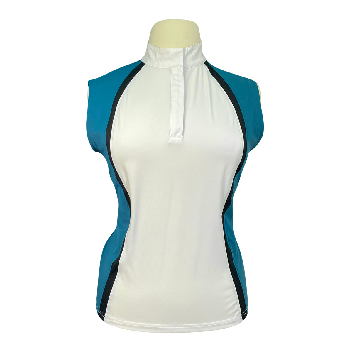 Kerrits 'Affinity®' Sleeveless Show Shirt in White/Teal/Black
